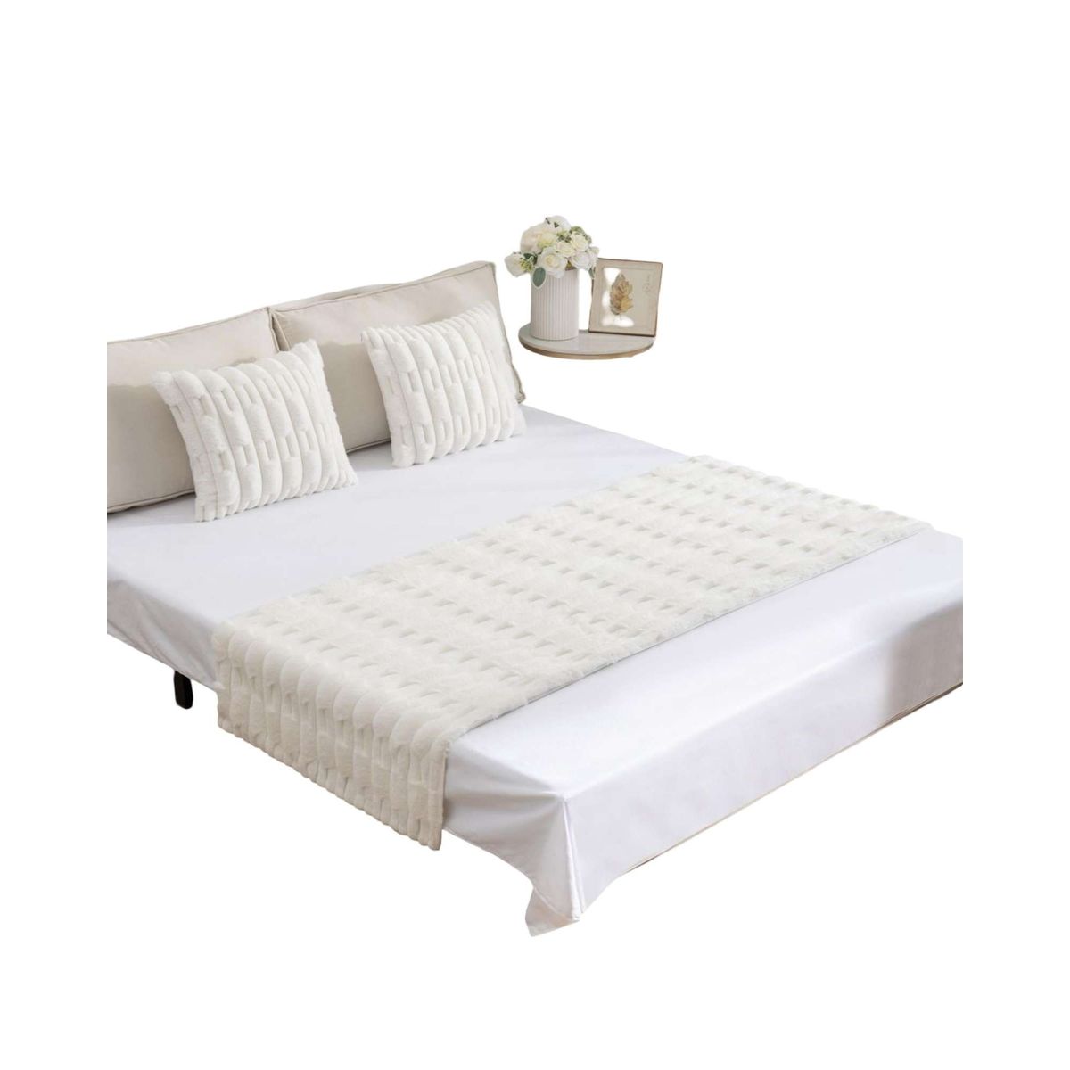 GENERICO - PIECERA SIN FUNDAS DISEÑO BAMBU BLANCO