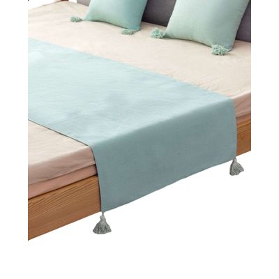 Imagen 2 del producto PIECERA MAS 2 FUNDAS CON POMPONES VERDE MENTA