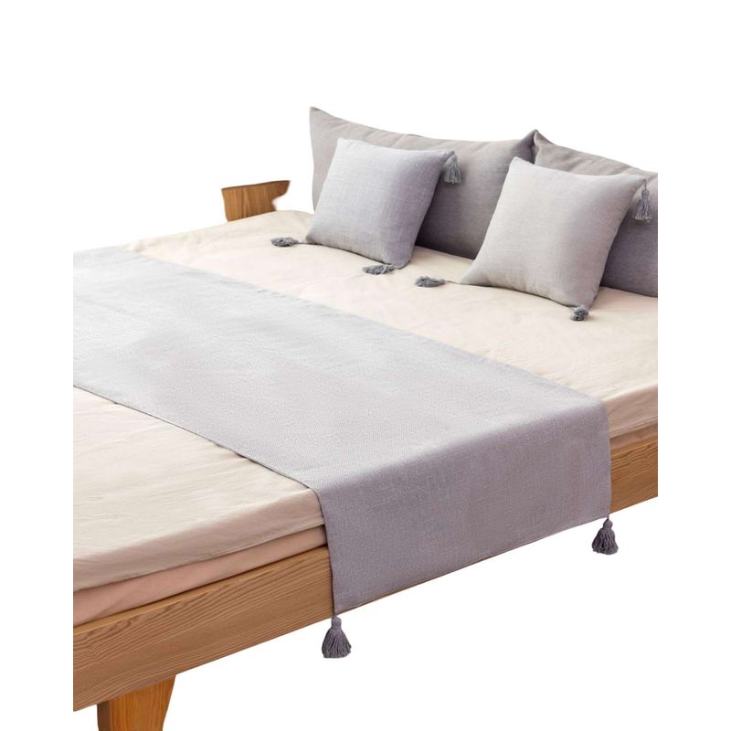 GENERAC - PIECERA MAS 2 FUNDAS CON POMPONES GRIS