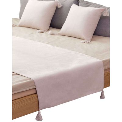 Imagen 2 del producto PIECERA SIN FUNDAS CON POMPONES BEIGE