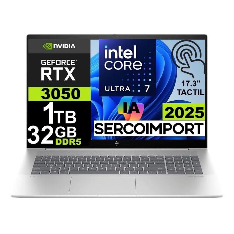 HP - NOTEBOOK GAMER HP NEW ENVY AI 17,3" TACTIL ULTRA 7 155U SSD 1TB 32GB DDR5 NVIDIA RTX 3050