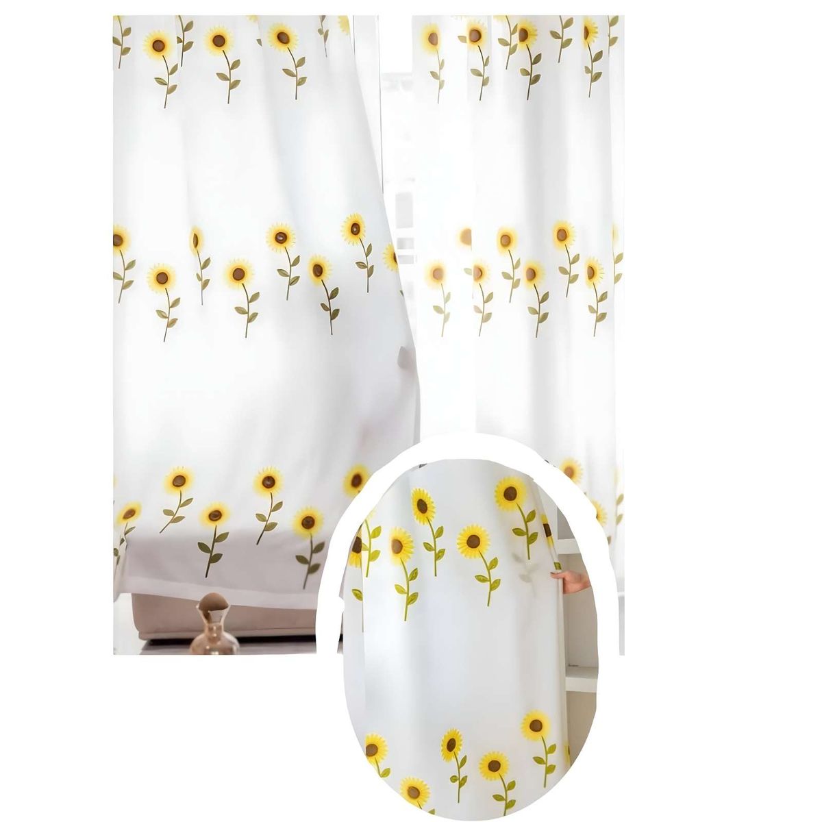 GENERICO - VISILLO CORTINA GIRASOL  140x230Cm 2 PAÑOS.