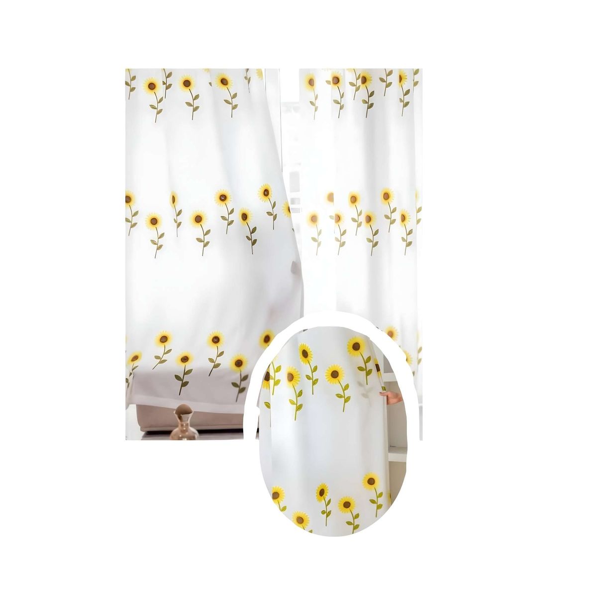 GENERICO - VISILLO CORTINA GIRASOL  140x230Cm 2 PAÑOS.