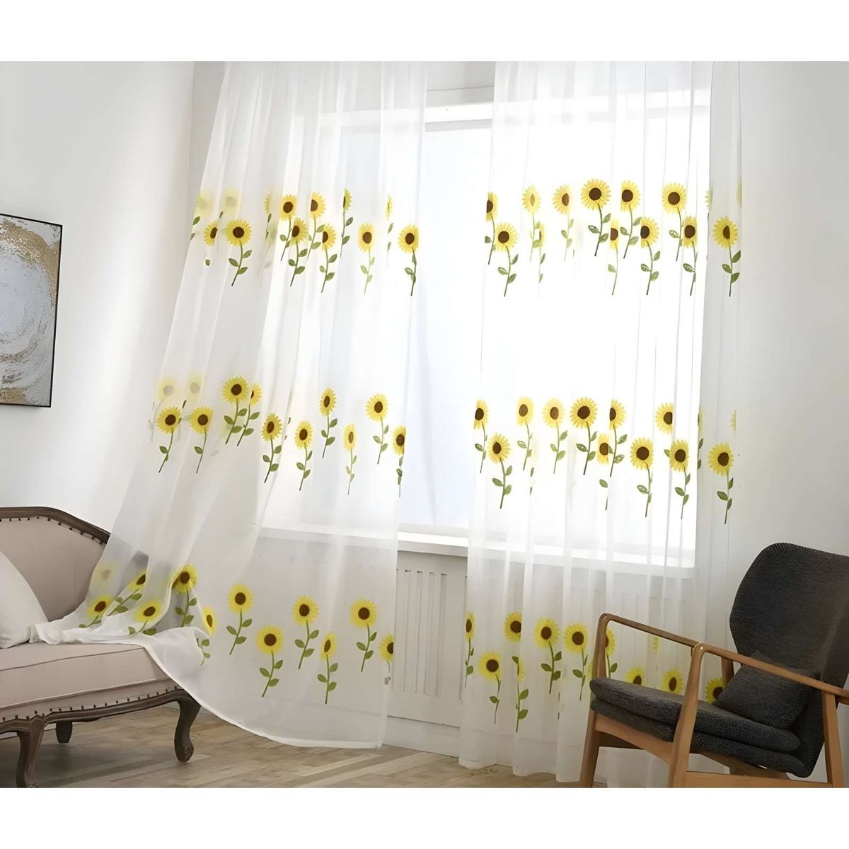 GENERICO - VISILLO CORTINA GIRASOL  140x230Cm 2 PAÑOS