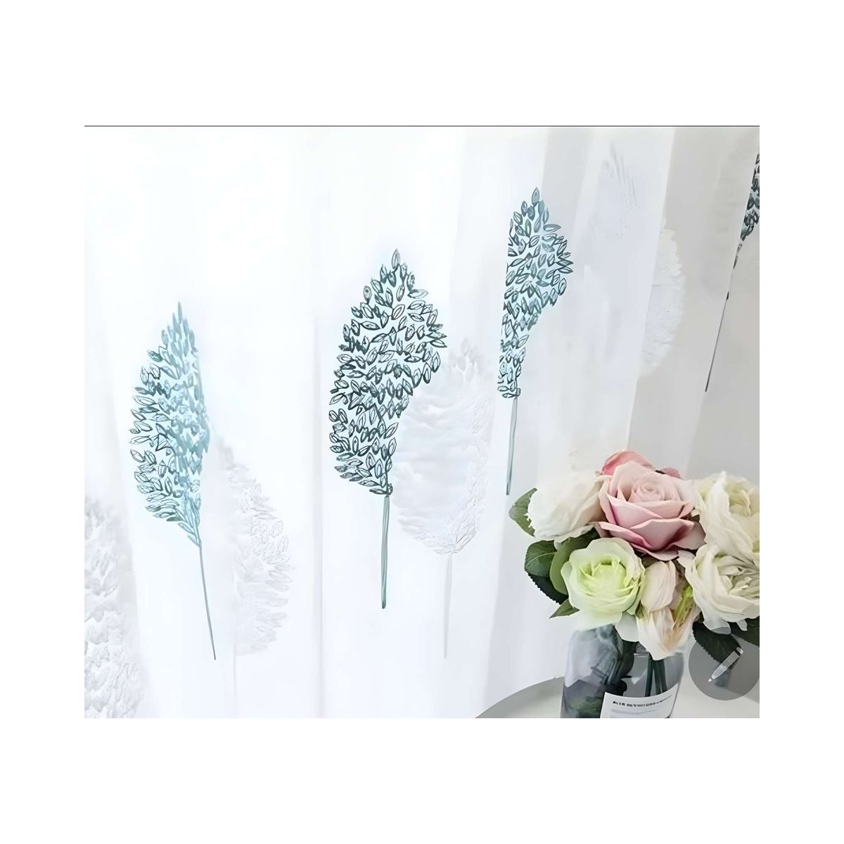 GENERICO - VISILLO CORTINA ESPIGAS FLORALES 140x230 Cm 2 PAÑOS