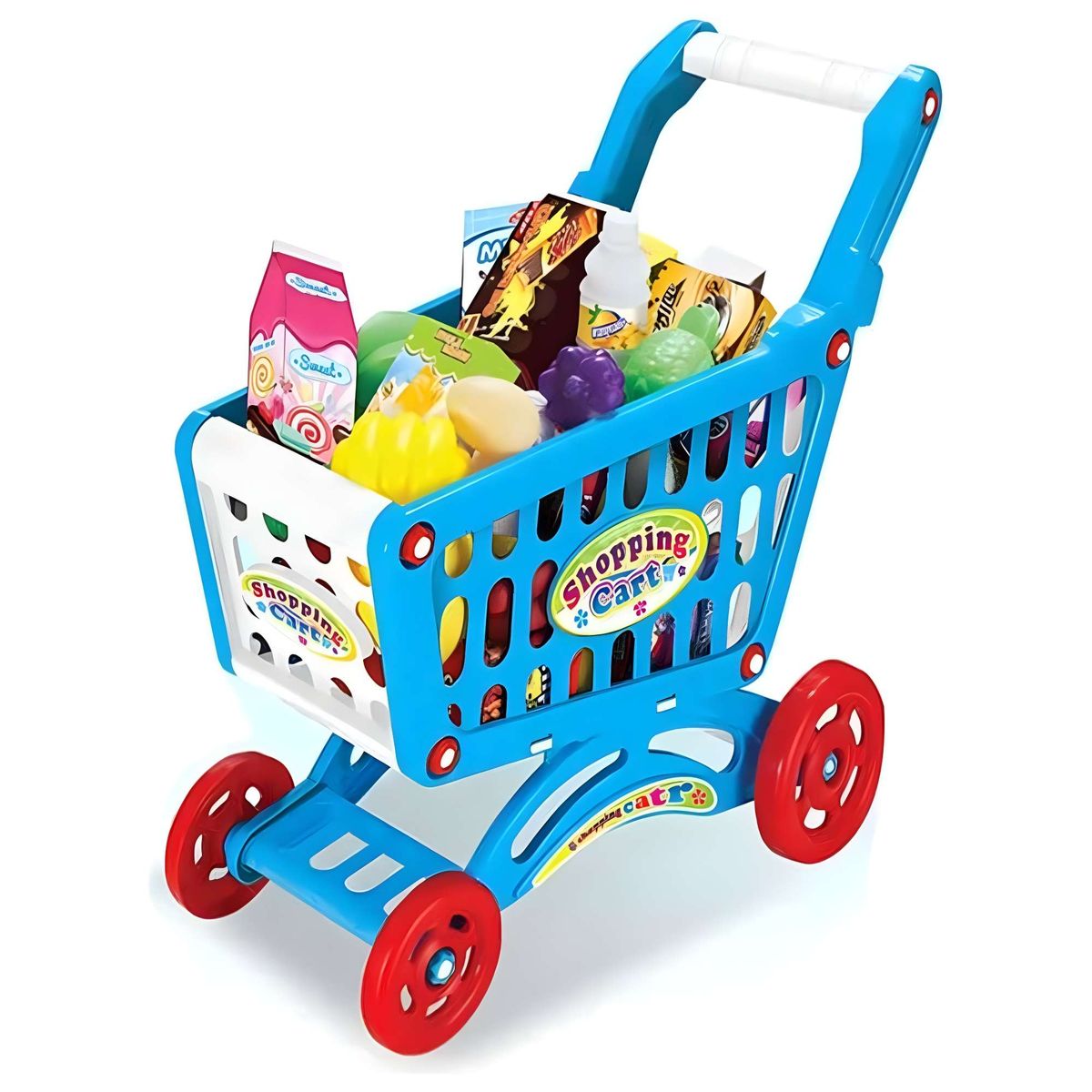 GENERICO - JUGUETE CARRITO DE COMPRAS 56 PZAS AZUL