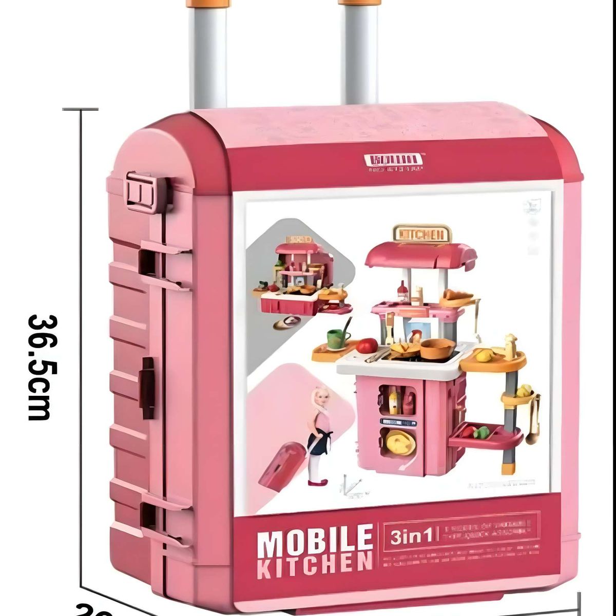 GENERICO - MALETIN DE COCINA 3 EN 1 ROSADA 49 PZAS