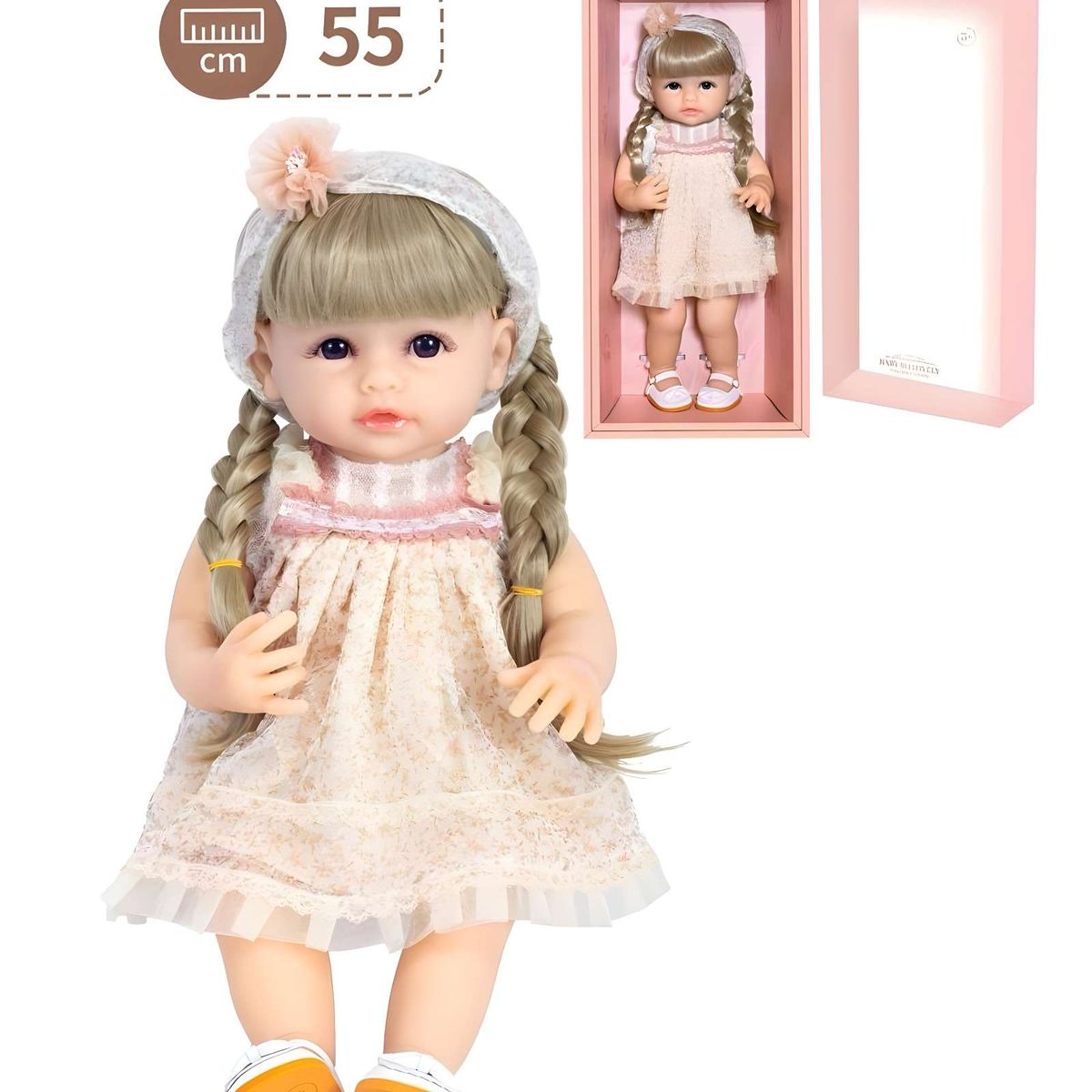 GENERICO - Muñeca infantil bebé realista silicona blanca