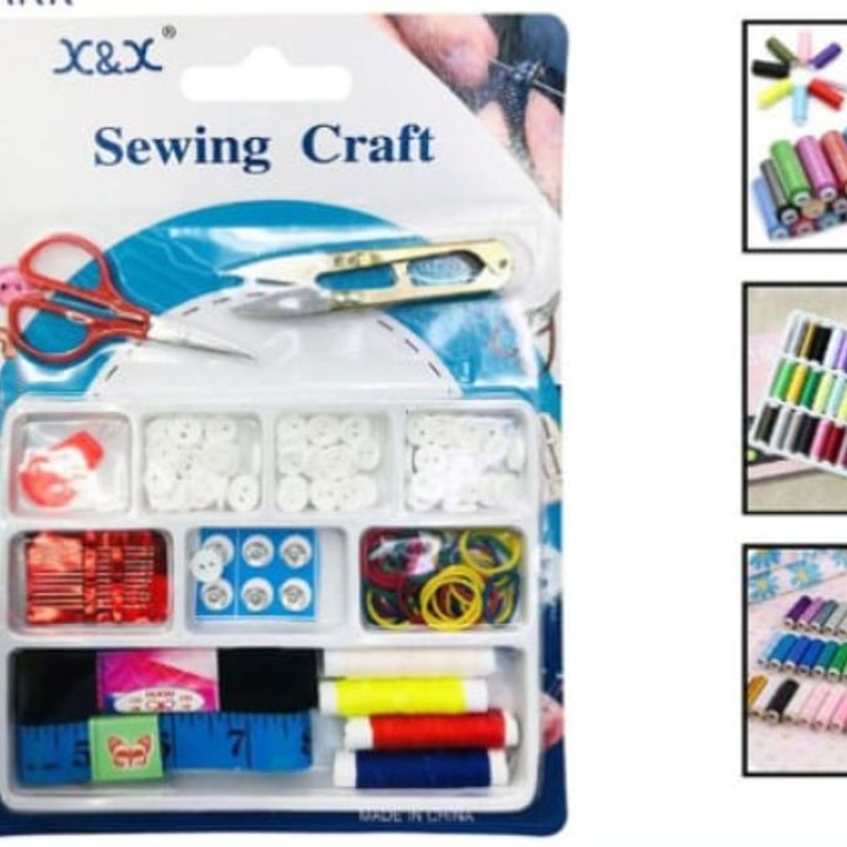 GENERICO - Set Articulos Para Costura Botones -Hilos-Tijera-Cinta