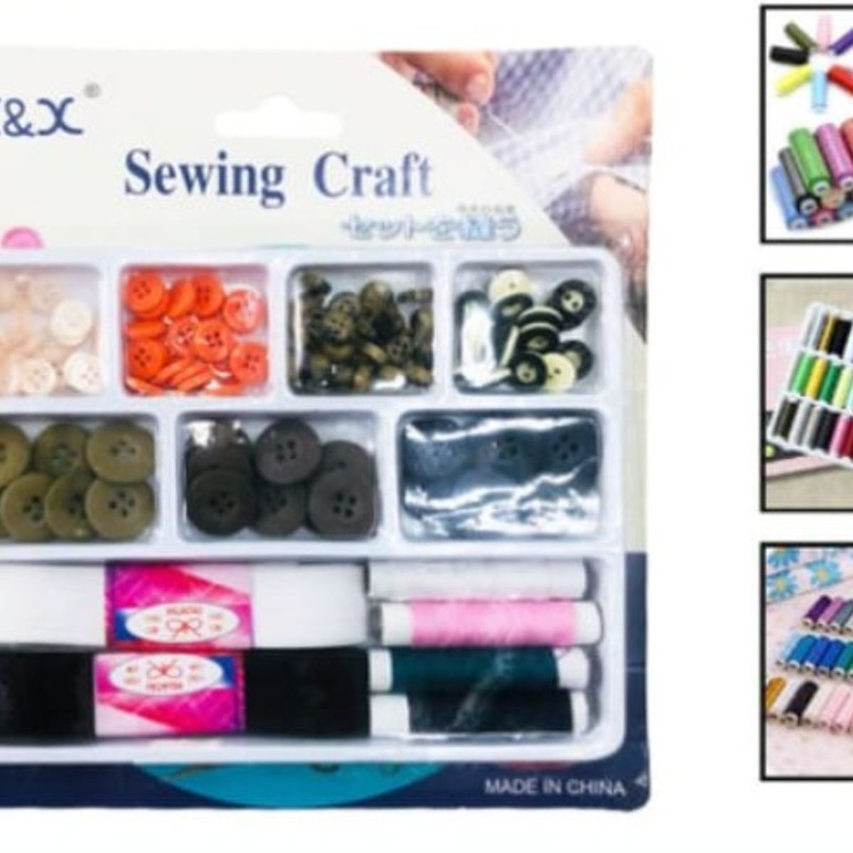 GENERICO - Set Articulos Para Costura Botones -Hilos Para Coser