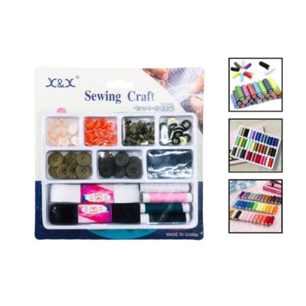 GENERICO - Set Articulos Para Costura Botones -Hilos Para Coser