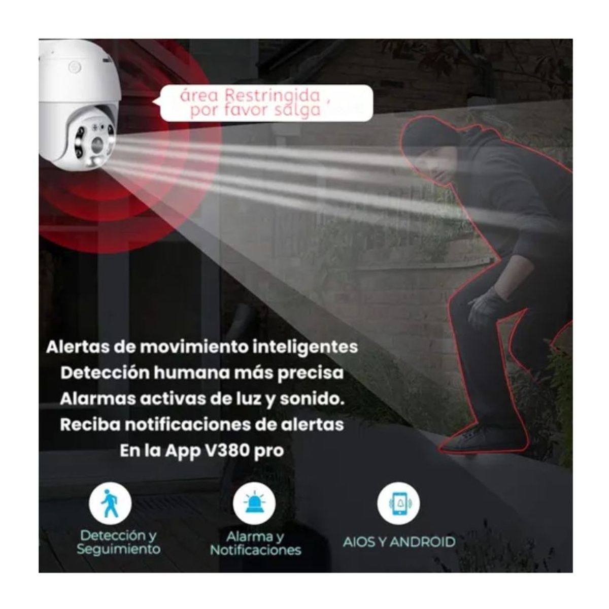 GENERICO - Camara Ip De Seguridad Exterior 1080 Domo 360 Ptz Land Wifi