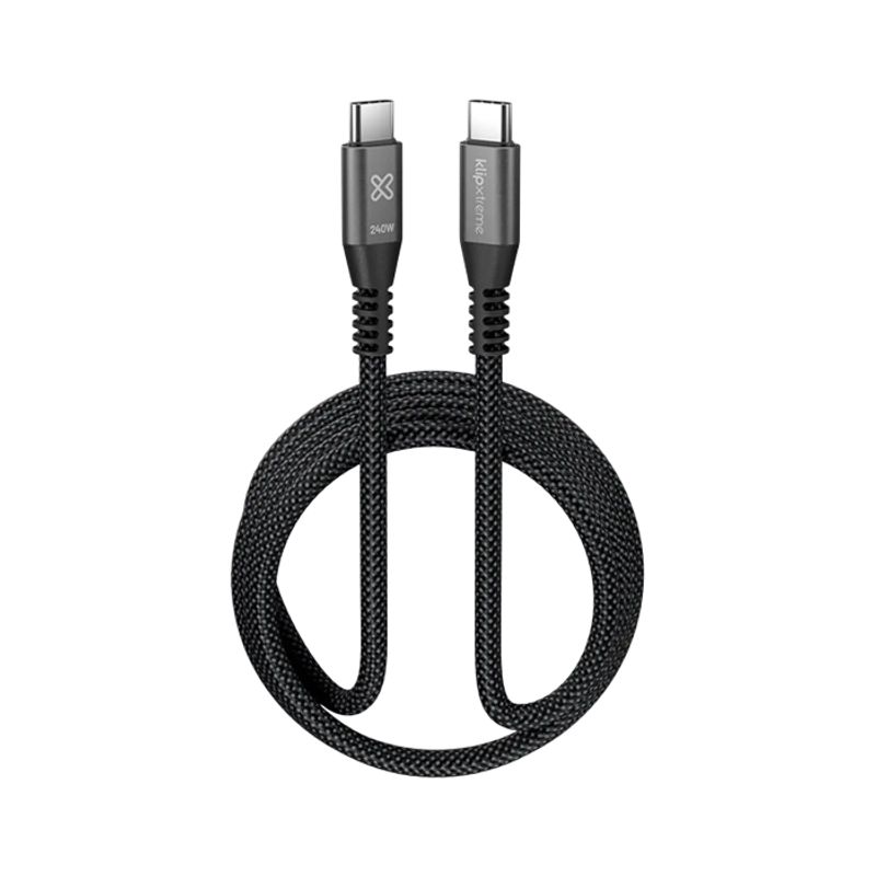 KLIP XTREME - Klip Xtreme Cable USB-C 1.8 m 240W Carga Rápida Trenzado Negro