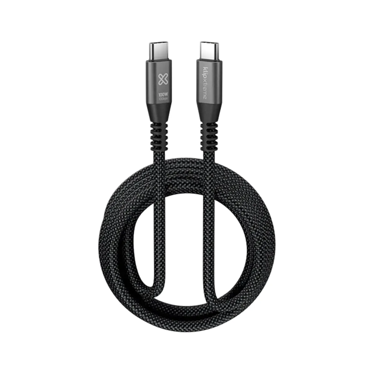 KLIP XTREME - Klip Xtreme KAC-650-10FT Cable USB-C 3 m, 24 pines, 100W, 10 Gbps, Trenzado, Carga Rápida, Negro