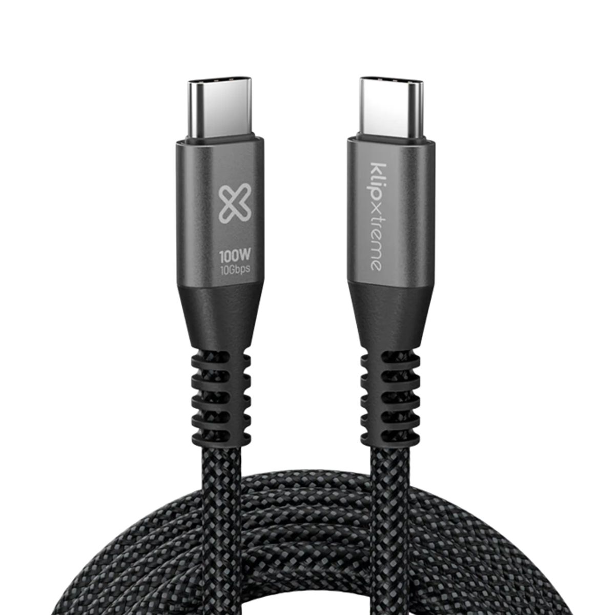 KLIP XTREME - Klip Xtreme KAC-650-10FT Cable USB-C 3 m, 24 pines, 100W, 10 Gbps, Trenzado, Carga Rápida, Negro