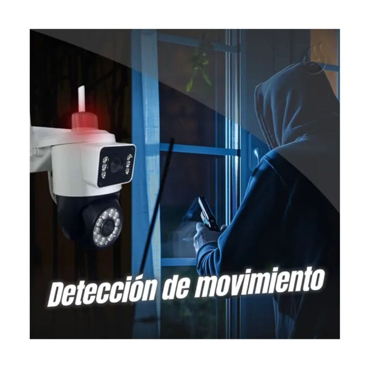 GENERICO - Cámara De Seguridad Wifi Sirena Doble Exterior Nocturna