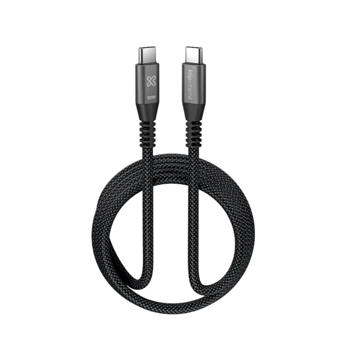 KLIP XTREME - Klip Xtreme Cable USB-C 3 m 60W Carga Rápida Trenzado Negro