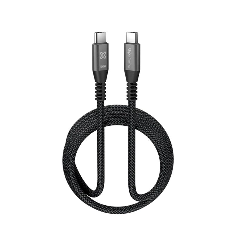 KLIPXTREME - Klip Xtreme Cable USB-C 3 m 60W Carga Rápida Trenzado Negro