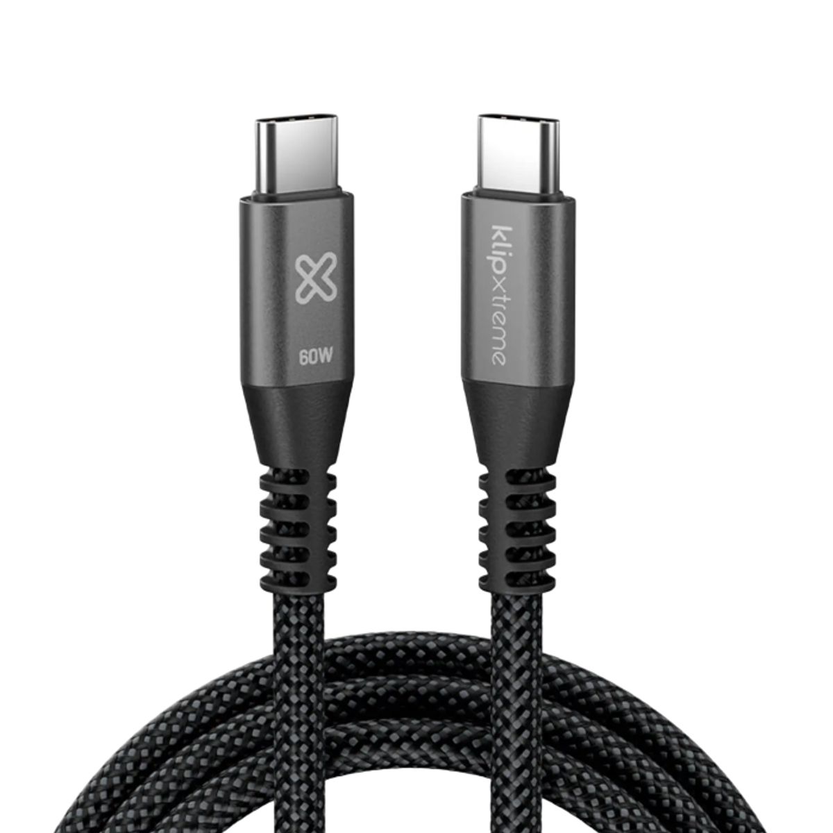 KLIP XTREME - Klip Xtreme Cable USB-C 3 m 60W Carga Rápida Trenzado Negro