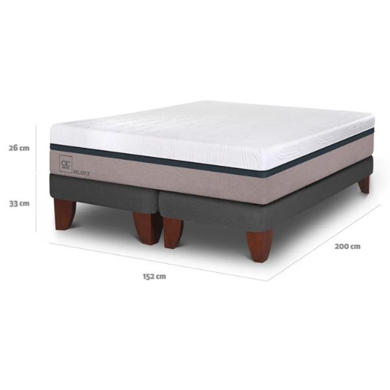 CIC - Cama Europea Balance 2 Plazas X 2.00Mt Base Dividida Cic