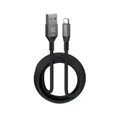 KLIP XTREME - Cable USB-A a USB-C 1.8 m 30W Carga Rápida Trenzado Negro