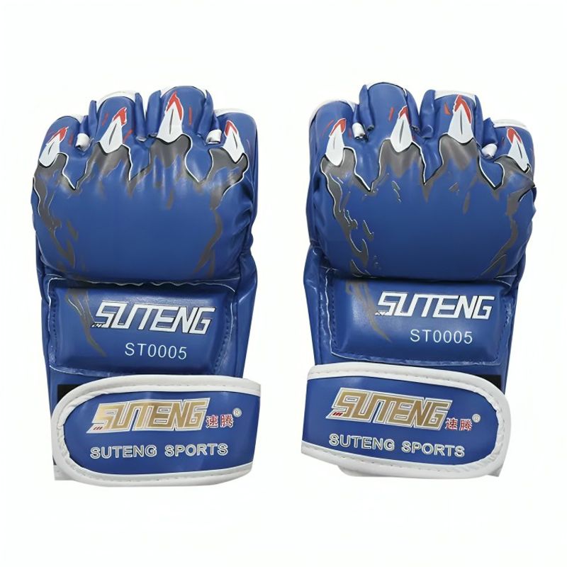 GENERICO - Guantes Boxeo Lucha De Medio Dedo Para Entrenamiento Azul