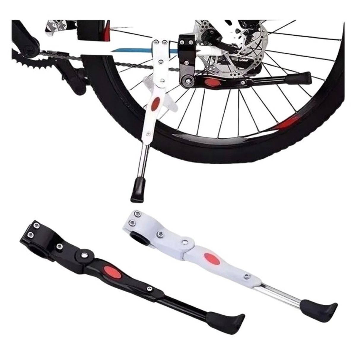 GENERICO - Pata Apoyo Para Bici Ajustable Soporte 100% Aluminio