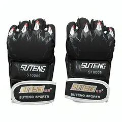 GENERICO - Guantes Boxeo Lucha De Medio Dedo Para Entrenamiento Negro