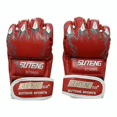 GENERICO - Guantes Boxeo Lucha De Medio Dedo Para Entrenamiento Rojo