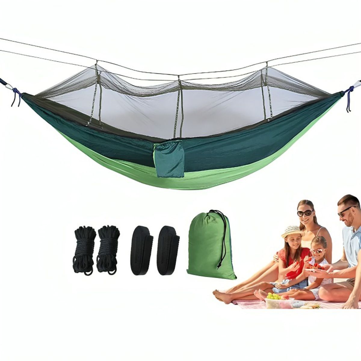 GENERICO - Hamaca Portátil Con Mosquitero Para Camping Aire Libre
