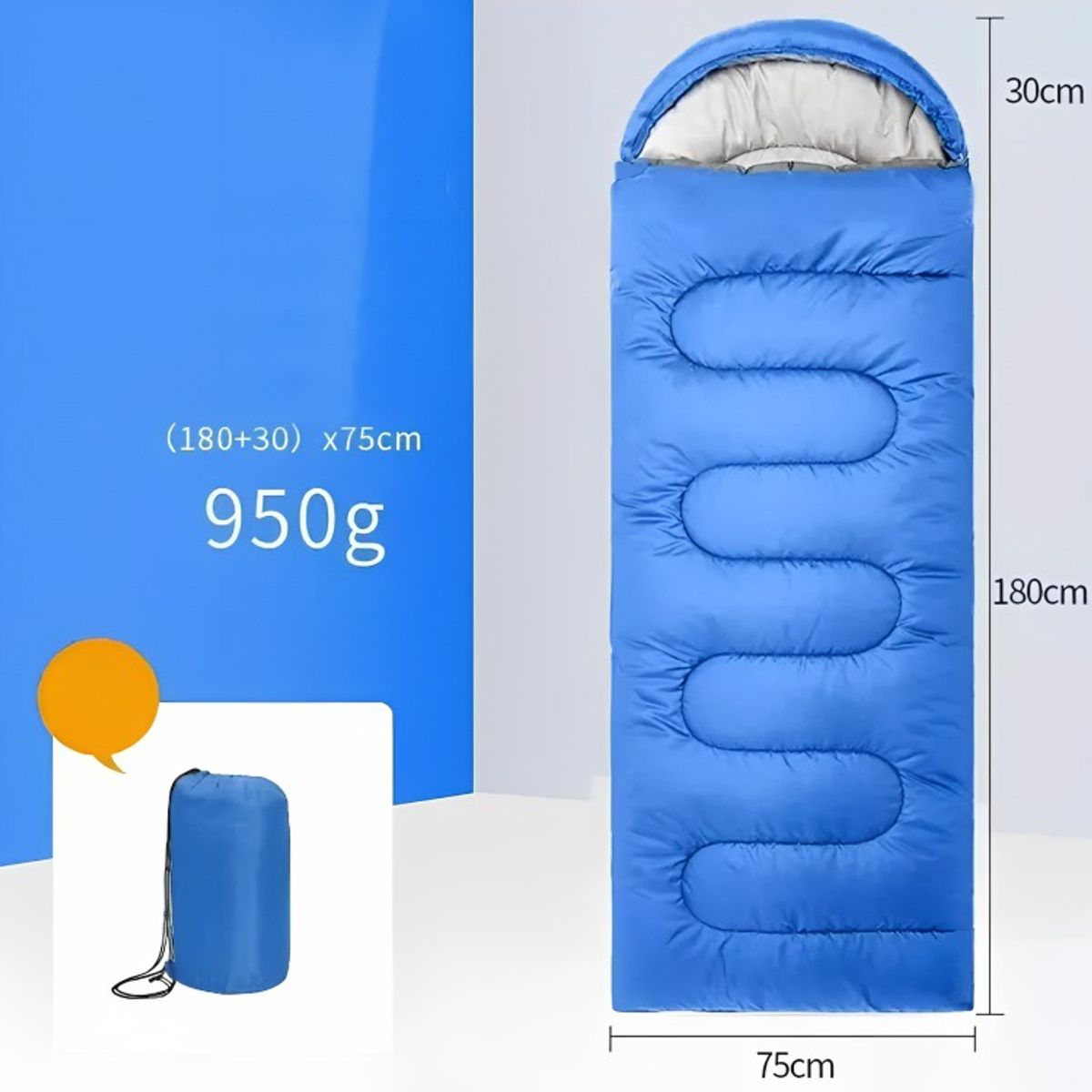 GENERICO - Saco De Dormir Camping Con Gorro Playa-cabaña Algodón