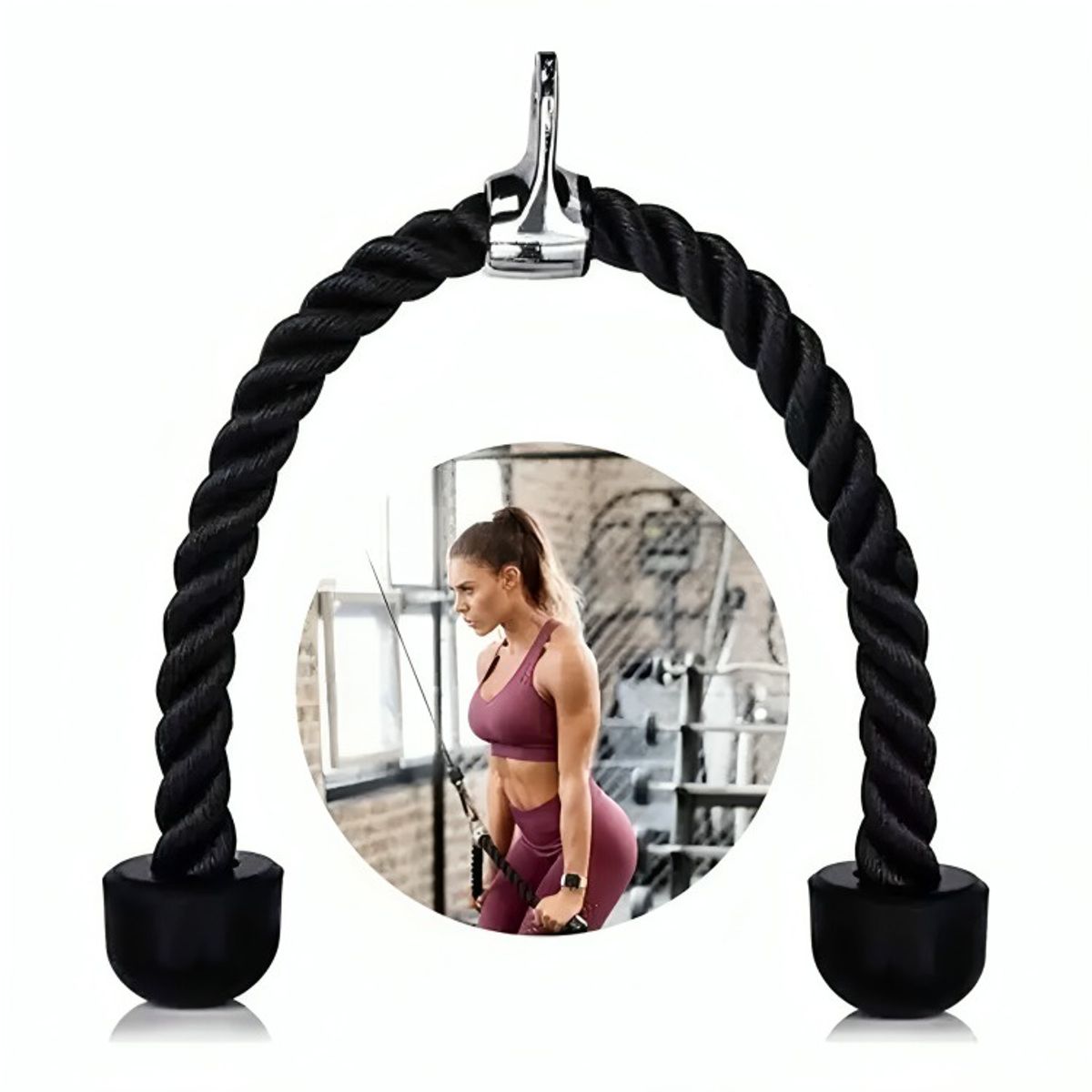 GENERICO - Cuerda Soga Para Triceps Biceps Polea Mancuernas Fitness
