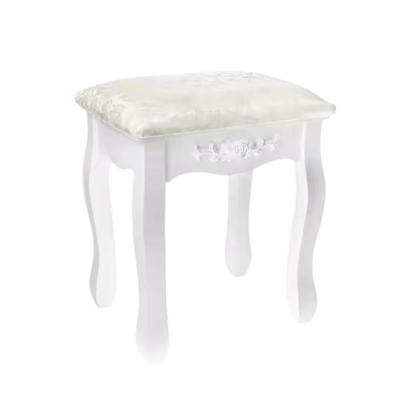 ITAHOME - TABURETE DE TOCADOR MADERA BLANCO ROSE ANGELA