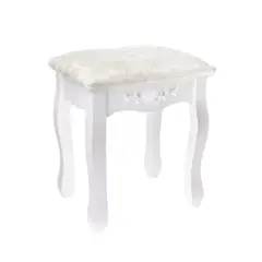 ITAHOME - TABURETE DE TOCADOR MADERA BLANCO ROSE ANGELA