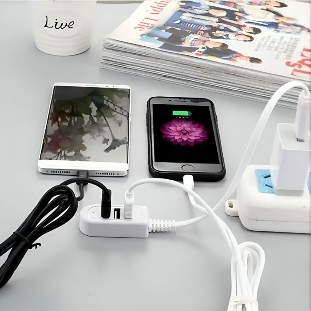 GENERICO - Splitter Hub Usb X3 Alargador Zapatilla Usb 2.4a 1.20 Mts