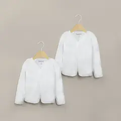 OPALINE - Pack de 2 camisetas guante blancas bebe CMJEU110S26 Recién nacido