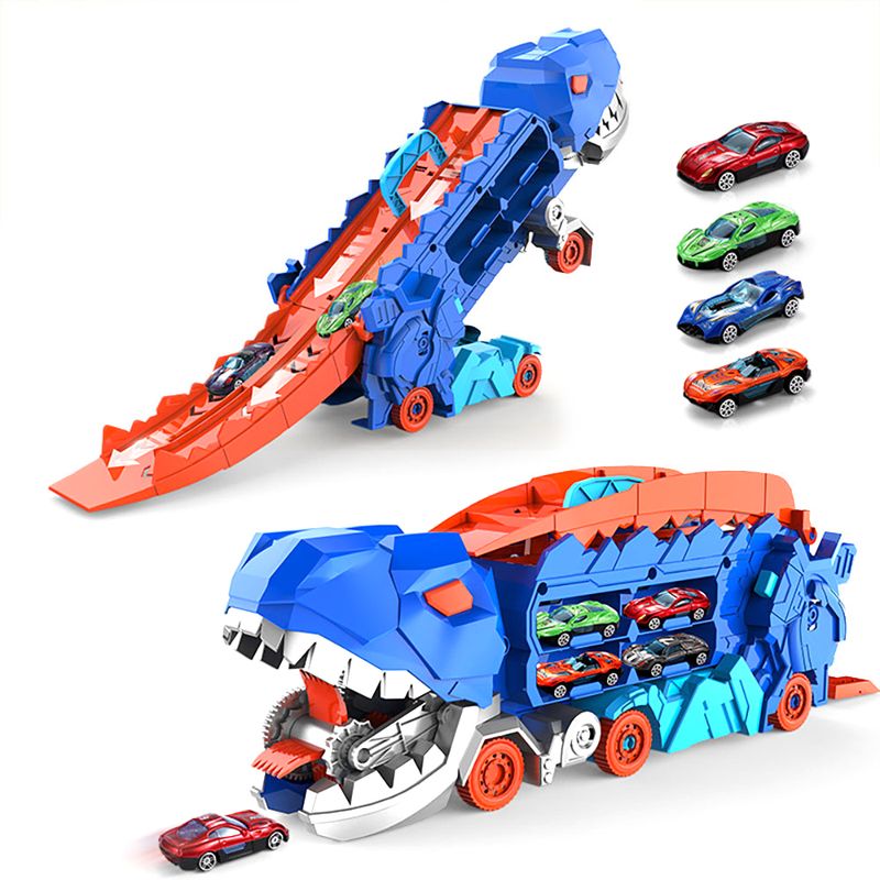 LIANYUN - 4 Minicoches Y Un Juguete De Dinosaurio Para Comer Camiones