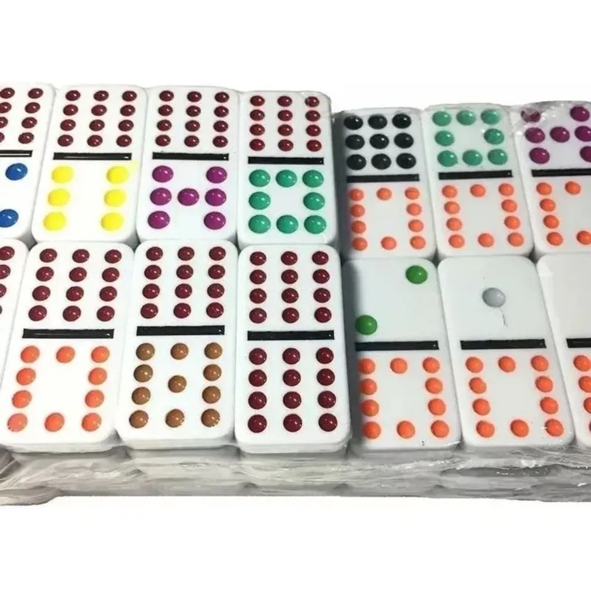 MOVI - Dominó Chancho 12 en Caja Metálica – 91 Piezas de Colores