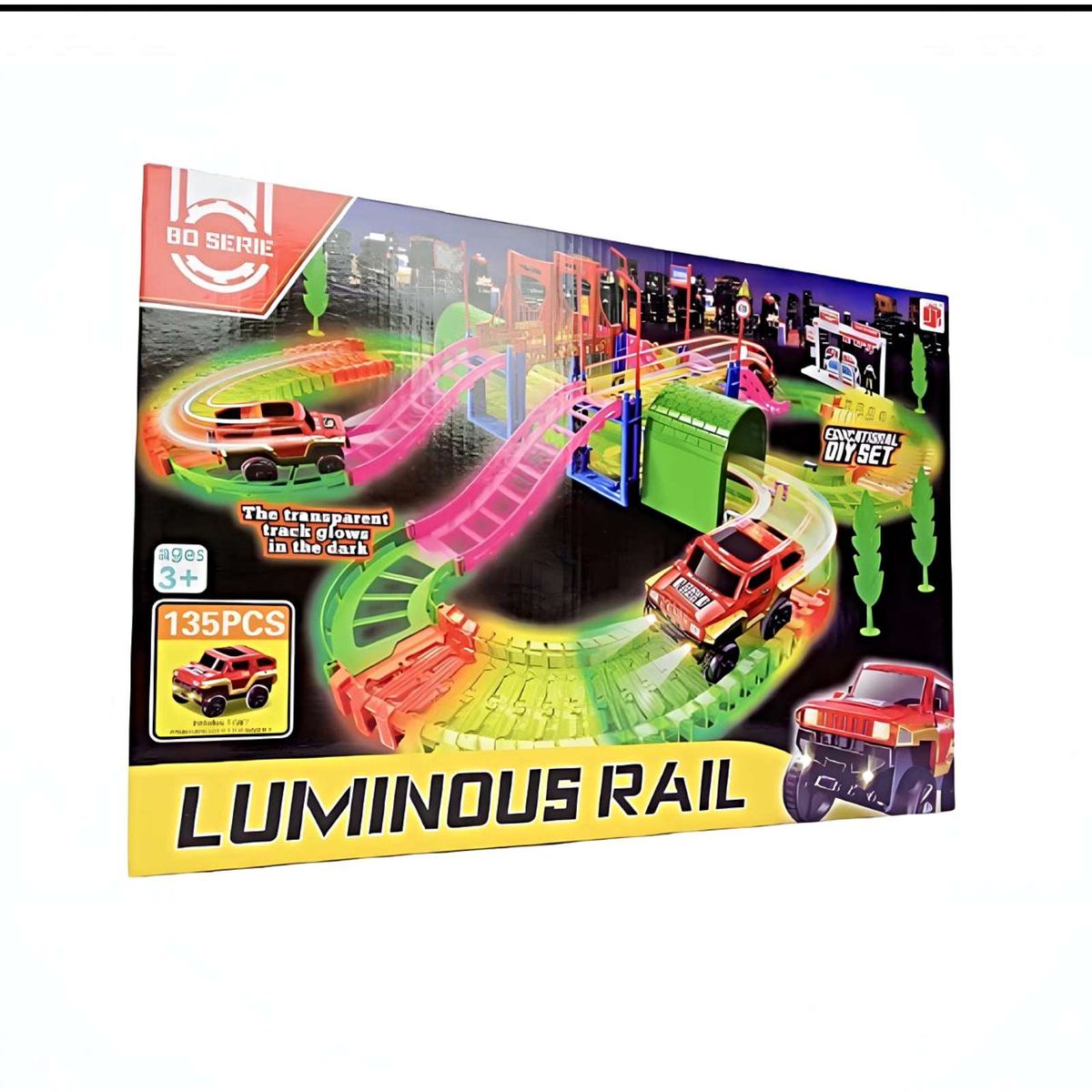 GENERICO - Pista riel luminoso grande 135pc