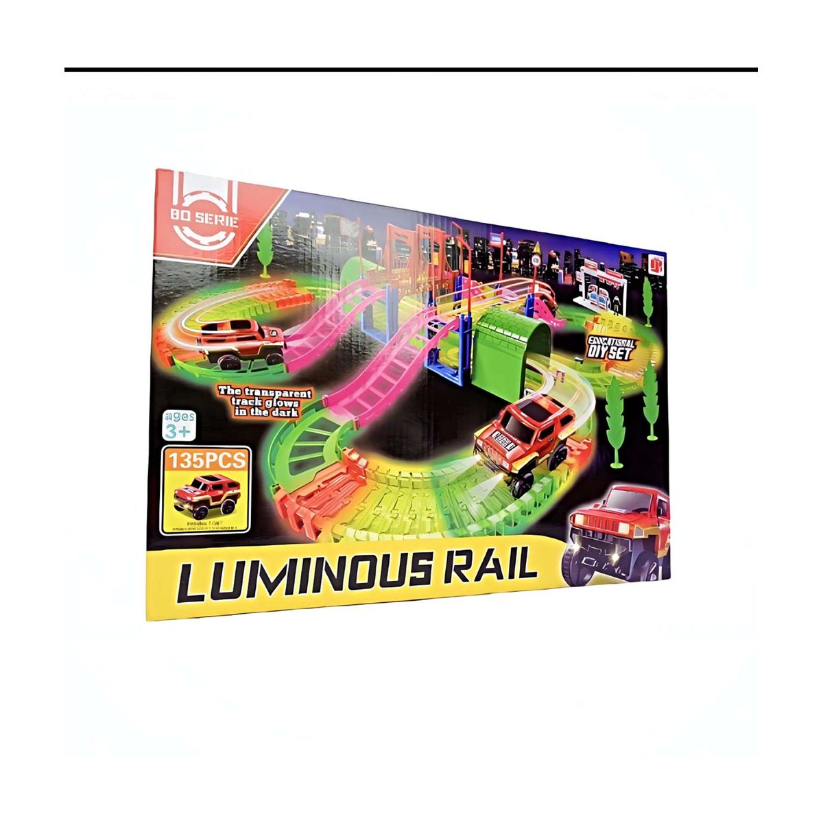 GENERICO - Pista riel luminoso grande 135pc