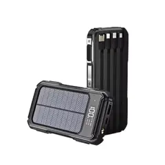 GENERICO - Cargador Portátil Power Bank 10000mah Recarga Solar 4 Cables