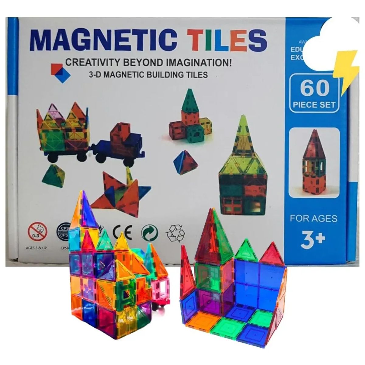 KUANGYE - Bloques Magnéticos Construcción Juguetes Ninos Imanes 60 Pcs