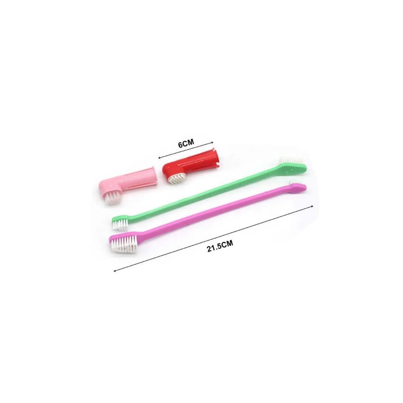 GENERICO - CEPILLO DE DIENTES PARA MASCOTAS 4PCS