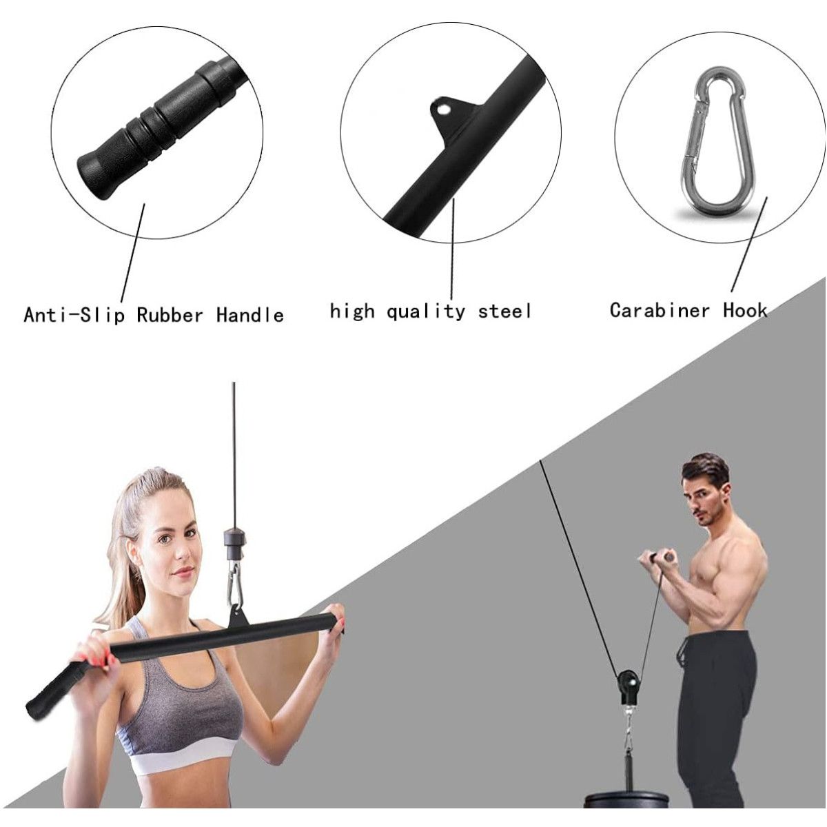 KUANGYE - Barra Dorsal Polea Gym Largo 1mtr