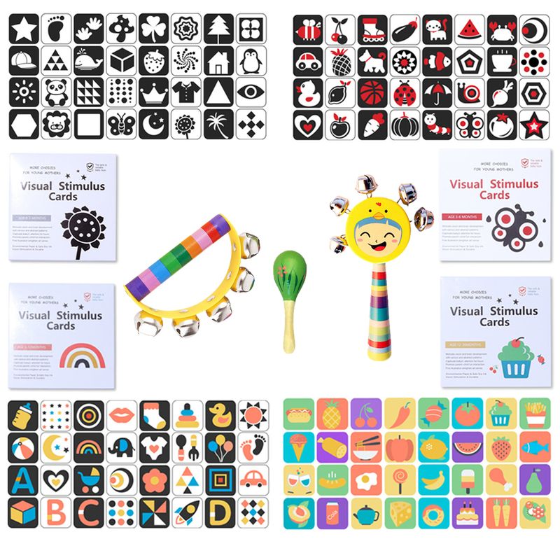 EDWINAYY - Set Tarjetas De Estimulación Visual Para Bebés 0-36 Meses