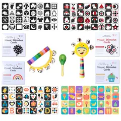 EDWINAYY - Set Tarjetas De Estimulación Visual Para Bebés 0-36 Meses