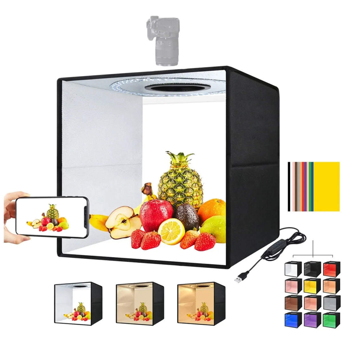 U BUY - Caja De Luz Para Fotografía Plegable 123 Colores De 40cm