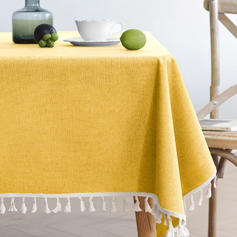 PUREPOWER - Mantel Nórdico Amarillo con Flecos 140x180cm