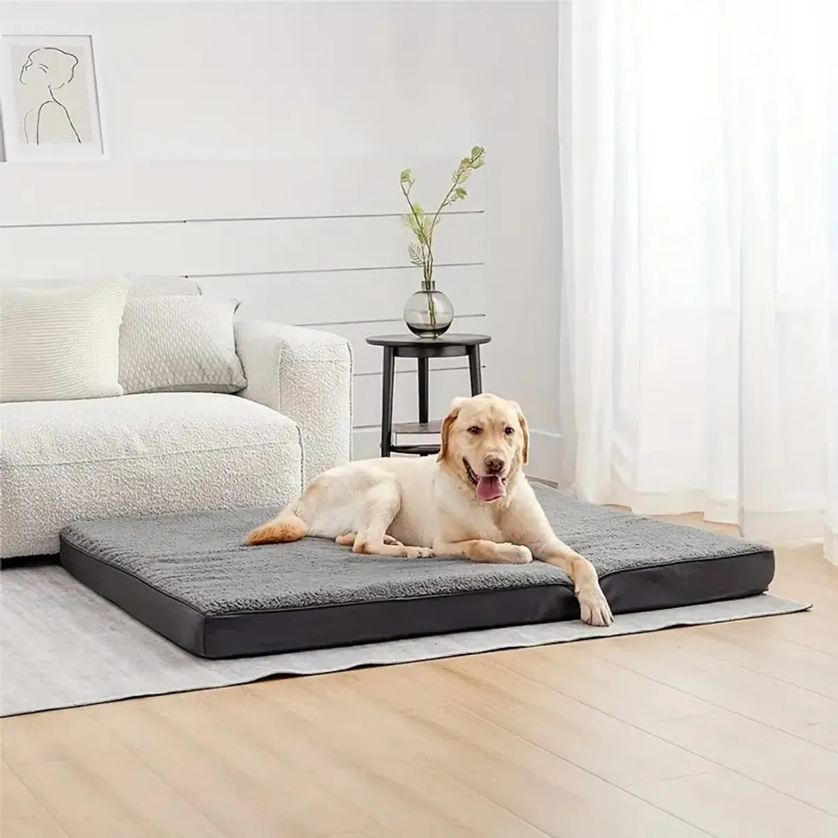 TATEE - Cama M Para Mascota Perros Y Gatos 76X51X8cm gris