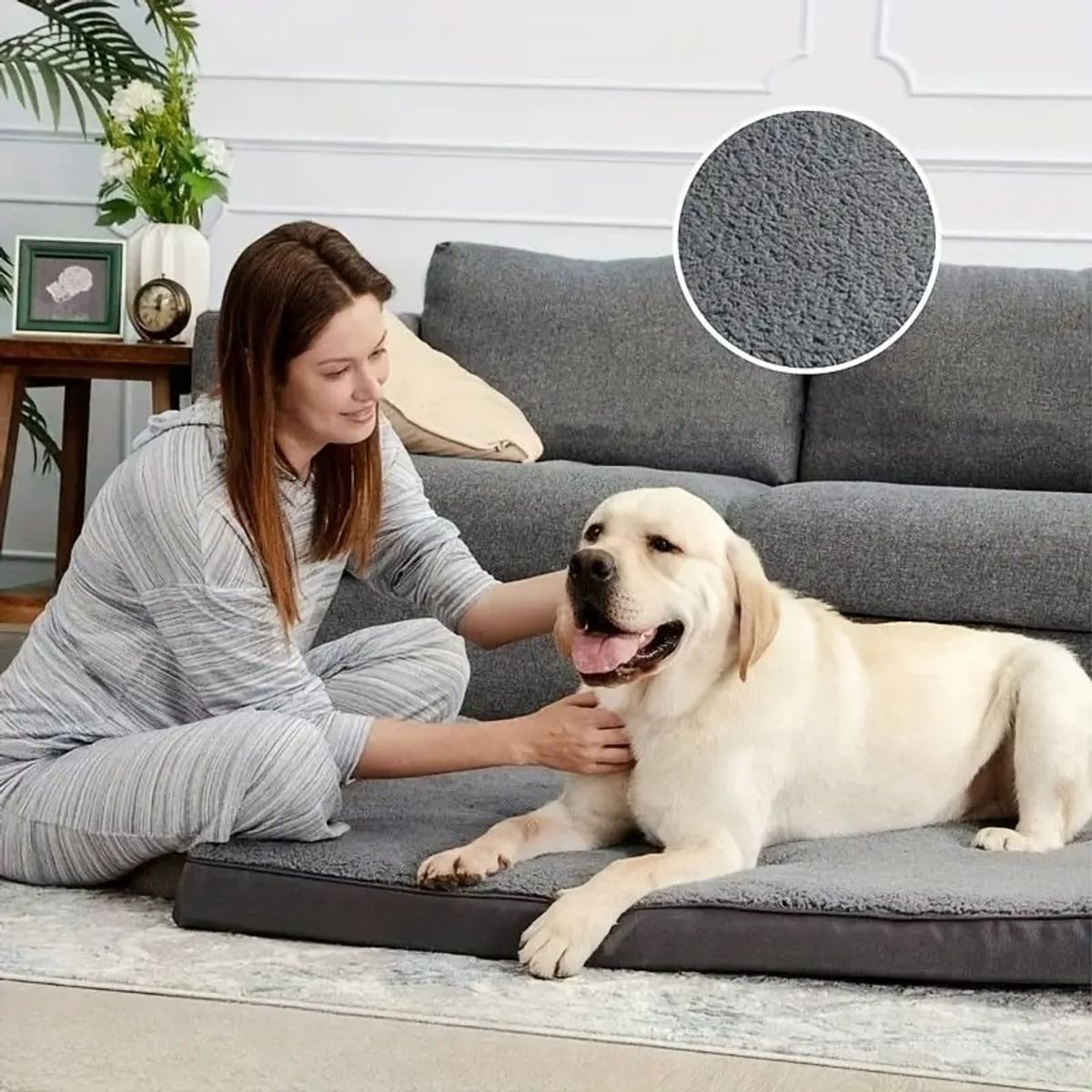 TATEE - Cama M Para Mascota Perros Y Gatos 76X51X8cm gris